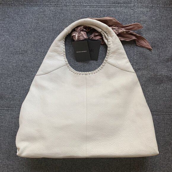 Banana Republic Pebbled Leather Triangle Tote - Picture 1 of 10